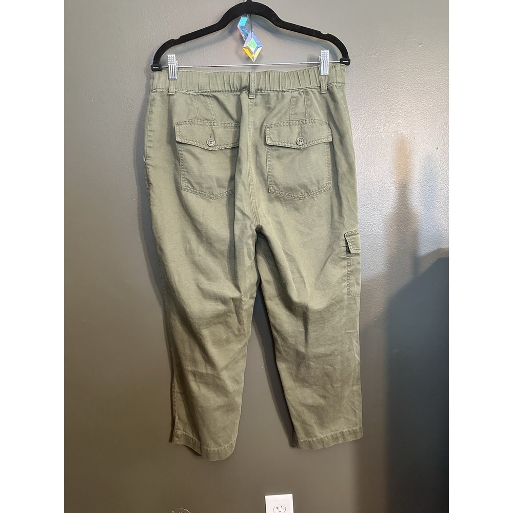 FLAWED Talbots Super Soft Green Cargo Pants 12 Cotton Blend - Picture 12 of 12